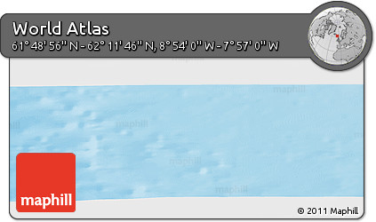 Physical Panoramic Map of the Area around 62° 0' 21" N, 8° 25' 30" W