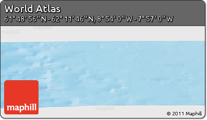 Physical Panoramic Map of the Area around 62° 0' 21" N, 8° 25' 30" W