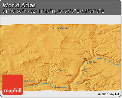 Political 3D Map of the Area around 62° 0' 21" N, 94° 25' 30" E