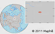 Gray Location Map of the area around 62° 0' 21" N, 94° 25' 30" E
