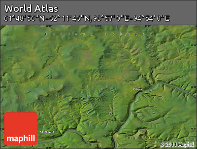 Satellite Map of the Area around 62° 0' 21" N, 94° 25' 30" E