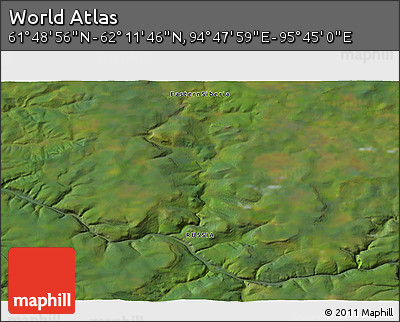Satellite 3D Map of the Area around 62° 0' 21" N, 95° 16' 30" E