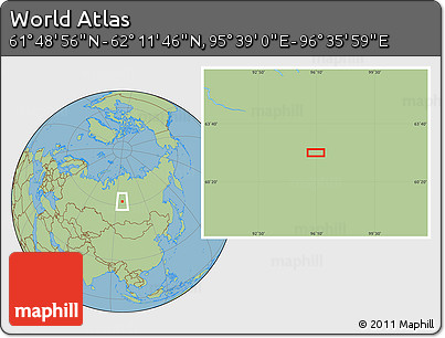Savanna Style Location Map of the Area around 62° 0' 21" N, 96° 7' 30" E