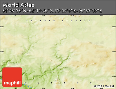 Physical Map of the Area around 62° 0' 21" N, 96° 7' 30" E