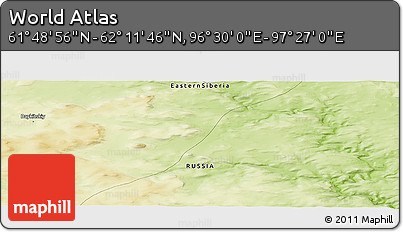 Physical Panoramic Map of the Area around 62° 0' 21" N, 96° 58' 29" E