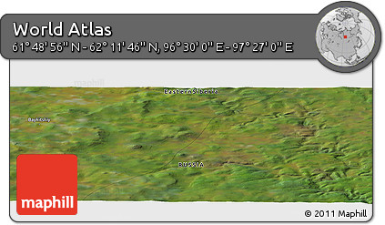 Satellite Panoramic Map of the Area around 62° 0' 21" N, 96° 58' 29" E