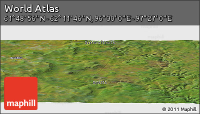 Satellite Panoramic Map of the Area around 62° 0' 21" N, 96° 58' 29" E