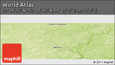 Physical Panoramic Map of the Area around 62° 0' 21" N, 98° 40' 30" E