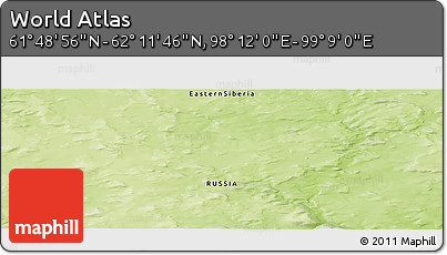 Physical Panoramic Map of the Area around 62° 0' 21" N, 98° 40' 30" E