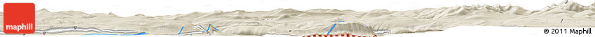 Shaded Relief Horizon Map of the Area around 62° 0' 21" N, 9° 25' 30" E
