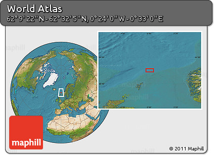 Satellite Location Map of the Area around 62° 20' 44" N, 0° 4' 30" E