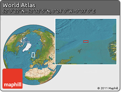 Satellite Location Map of the Area around 62° 20' 44" N, 0° 4' 30" E