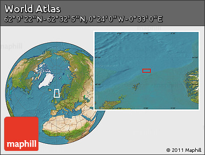 Satellite Location Map of the Area around 62° 20' 44" N, 0° 4' 30" E