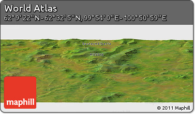 Satellite Panoramic Map of the Area around 62° 20' 44" N, 100° 22' 30" E