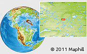 Physical Location Map of the area around 62° 20' 44" N, 104° 28' 29" W