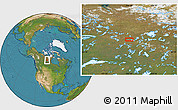 Satellite Location Map of the area around 62° 20' 44" N, 104° 28' 29" W