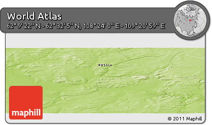Physical Panoramic Map of the Area around 62° 20' 44" N, 108° 52' 30" E