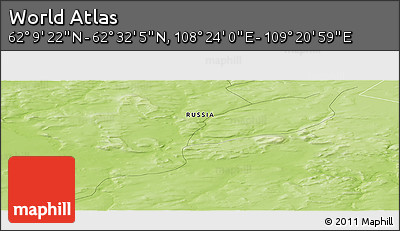 Physical Panoramic Map of the Area around 62° 20' 44" N, 108° 52' 30" E