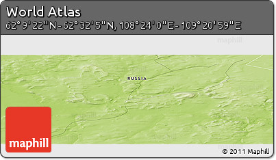 Physical Panoramic Map of the Area around 62° 20' 44" N, 108° 52' 30" E