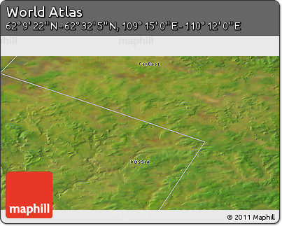 Satellite 3D Map of the Area around 62° 20' 44" N, 109° 43' 29" E