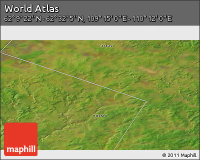 Satellite 3D Map of the Area around 62° 20' 44" N, 109° 43' 29" E