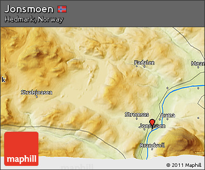 Physical 3D Map of Jonsmoen