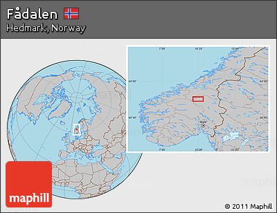 Gray Location Map of Fådalen