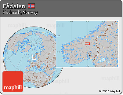 Gray Location Map of Fådalen