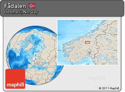 Shaded Relief Location Map of Fådalen