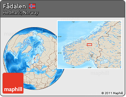 Shaded Relief Location Map of Fådalen