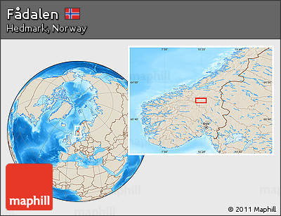 Shaded Relief Location Map of Fådalen