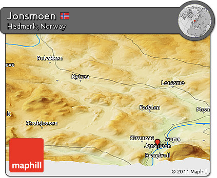 Physical Panoramic Map of Jonsmoen