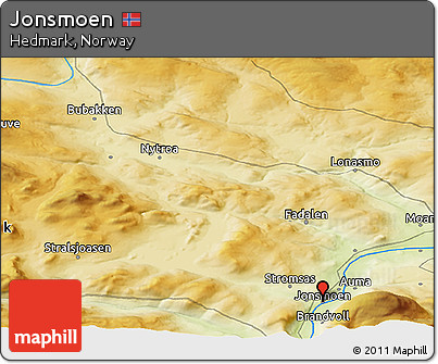 Physical Panoramic Map of Jonsmoen