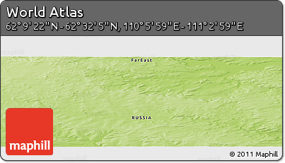 Physical Panoramic Map of the Area around 62° 20' 44" N, 110° 34' 29" E