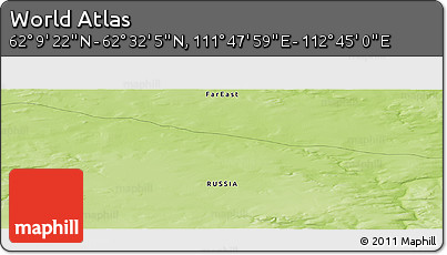 Physical Panoramic Map of the Area around 62° 20' 44" N, 112° 16' 30" E