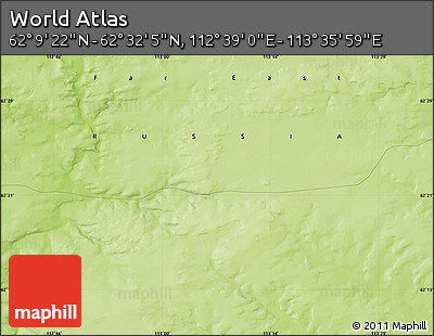 Physical Map of the Area around 62° 20' 44" N, 113° 7' 30" E