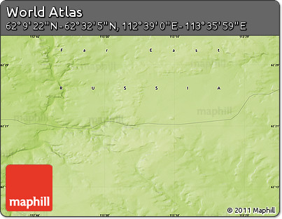 Physical Map of the Area around 62° 20' 44" N, 113° 7' 30" E