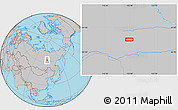 Gray Location Map of the area around 62° 20' 44" N, 119° 55' 30" E