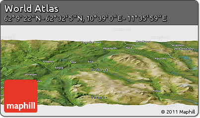 Satellite Panoramic Map of the Area around 62° 20' 44" N, 11° 7' 30" E