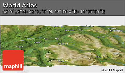 Satellite Panoramic Map of the Area around 62° 20' 44" N, 11° 7' 30" E