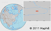 Gray Location Map of the area around 62° 20' 44" N, 125° 1' 30" E