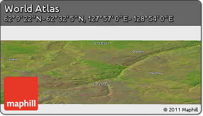 Satellite Panoramic Map of the Area around 62° 20' 44" N, 128° 25' 30" E