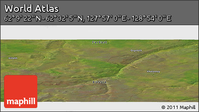 Satellite Panoramic Map of the Area around 62° 20' 44" N, 128° 25' 30" E