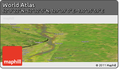 Satellite Panoramic Map of the Area around 62° 20' 44" N, 130° 7' 30" E
