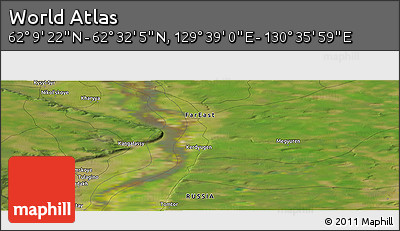 Satellite Panoramic Map of the Area around 62° 20' 44" N, 130° 7' 30" E