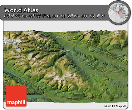 Satellite 3D Map of the Area around 62°&nbsp;20'&nbsp;44"&nbsp;N,&nbsp;134°&nbsp;13'&nbsp;29"&nbsp;W
