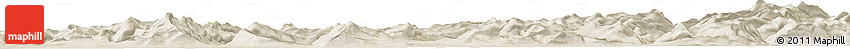 Shaded Relief Horizon Map of the Area around 62° 20' 44" N, 137° 46' 30" E