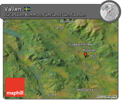 Satellite 3D Map of Vallen