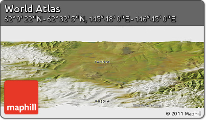 Satellite Panoramic Map of the Area around 62° 20' 44" N, 146° 16' 30" E