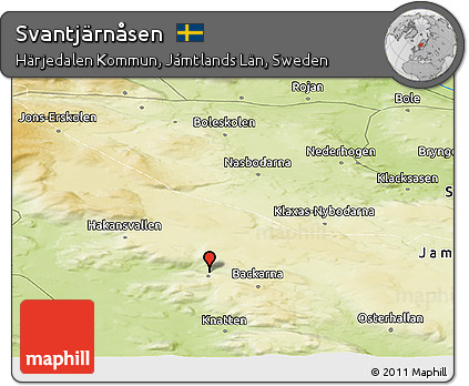 Physical Panoramic Map of Svantjärnåsen